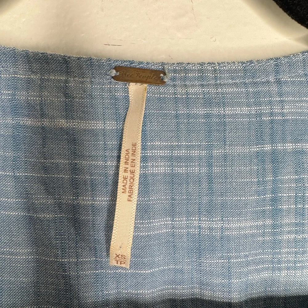 Free People Tallulah Embroidered Blouse crop y2k boho hippie festival western - Picture 10 of 12